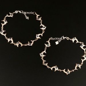 Set of Vintage Sterling & Glass Fish 🐟 His/Hers or Bracelet/Anklet Chains🌟